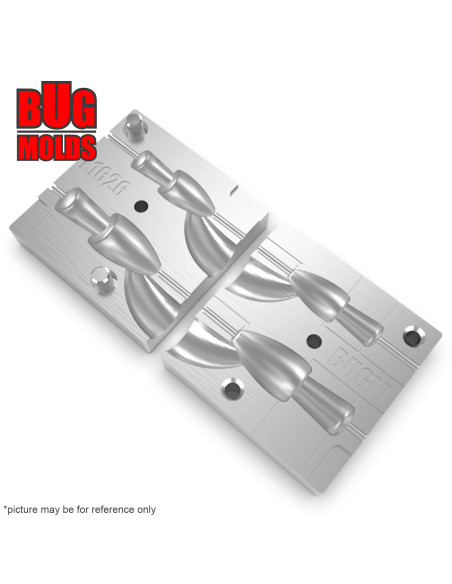 Aluminum CNC Mold InLine Sinker Bullet Rubber Skirt 14,2-28,3g 2-cav: 14,2-28,3g ID L1626