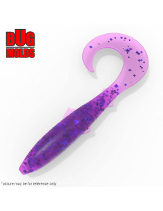 Fishing soft bait mold BullteezCurltail 3 inch model ID T480 from Bugmolds
