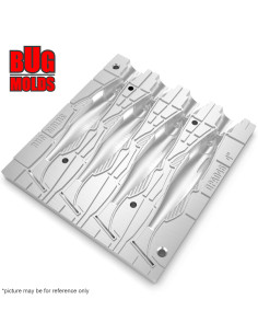 Fishing Soft Bait Multi-cavity Aluminum mold  Y-ChannelCatSwim 4 inch 4-cav ID DPA046_4ai from Bugmolds 2