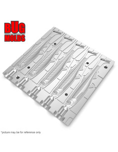 Fishing Soft Bait Multi-cavity Aluminum mold  Y-Osmerus 4 inch 5-cav ID DPA204_5ai from Bugmolds 2