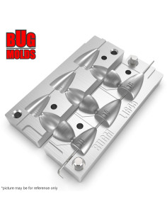 Aluminum CNC Mold Carolina Bullet Texas Carolina Bullet Long Shape 10-18g 3-cav: 10-14-18g ID L1645 2