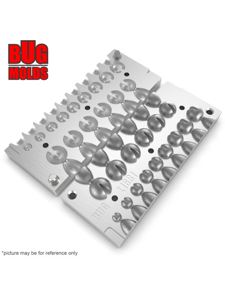 Aluminum CNC Mold Fraction Ball Ball with Slot 1-15g 15-cav: 1-2-3-4-5-6-7-8-9-10-11-12-13-14-15g ID L1681
