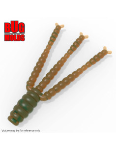 Fishing soft bait mold TripleBloodWorm 1,2 inch model ID W1034 from Bugmolds