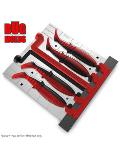 Fishing Soft Bait 2-Port Multi-cavity Aluminum mold CanibalShad 4 inch 4-cav ID 2V338_4a from Bugmolds