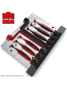 Fishing Soft Bait 2-Port Multi-cavity Aluminum mold TulkBait 2,4 inch 6-cav ID 2V882_6a from Bugmolds