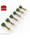Fishing Soft Bait Multi-cavity Aluminum mold GrassHopper 1,4 inch 6-cav vol. 0,5 fl oz (14,73 cm^3) ID B04_6ai from Bugmolds