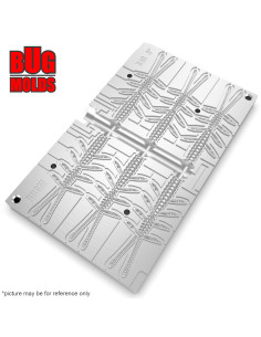 Fishing Soft Bait Multi-cavity Aluminum mold  ScissorComb 3 inch 6-cav vol. 0,79 fl oz (23,43 cm^3)  ID B10_6a1 from Bugmolds 2
