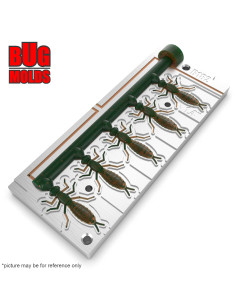 Fishing Soft Bait Multi-cavity Aluminum mold  DragonFly 1,4 inch 5-cav vol. 0,38 fl oz (11,26 cm^3)  ID B182_5a1 from Bugmolds
