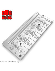 Fishing Soft Bait Multi-cavity Aluminum mold  DragonFly 1,4 inch 5-cav vol. 0,38 fl oz (11,26 cm^3)  ID B182_5a1 from Bugmolds 2