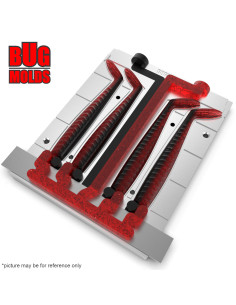 Fishing Soft Bait 2-Port Multi-cavity Aluminum mold SandeelVibro 4 inch 4-cav ID 2V719_4a from Bugmolds