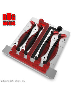 Fishing Soft Bait 2-Port Multi-cavity Aluminum mold ZakoPaddleTail 4 inch 4-cav ID 2V1007_4a from Bugmolds