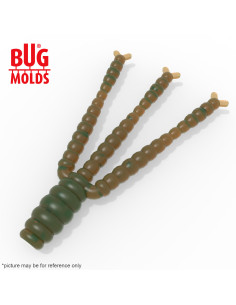 Fishing soft bait mold TripleBloodWorm 1,5 inch model ID W1052 from Bugmolds