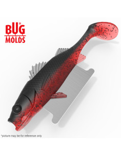 Fishing soft bait mold Y-OffsetSeaBass 4 inch model ID DPA041 from Bugmolds