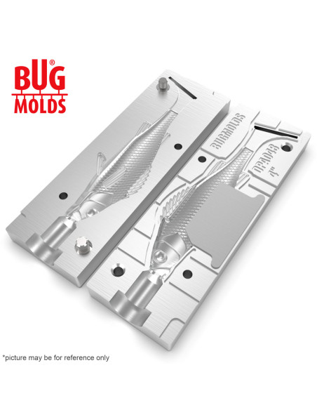 Fishing soft bait mold Y-OffsetPerch 4 inch model ID DPA048 from Bugmolds