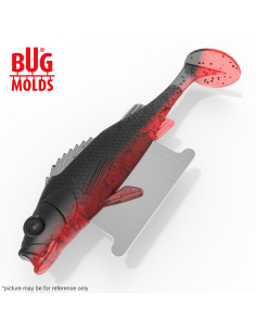 Fishing soft bait mold Y-OffsetPerch 4 inch model ID DPA048 from Bugmolds