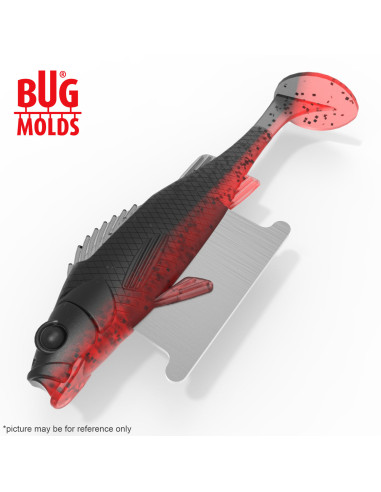 Fishing soft bait mold Y-OffsetPerch 4 inch model ID DPA048 from Bugmolds