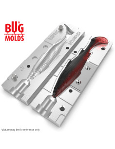 Fishing soft bait mold Y-OffsetMullet 4 inch model ID DPA053 from Bugmolds 2