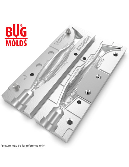 Fishing soft bait mold Y-OffsetMullet 4 inch model ID DPA053 from Bugmolds
