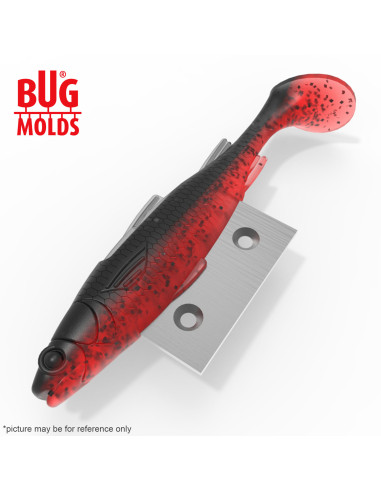 Fishing soft bait mold Y-OffsetMullet 4 inch model ID DPA053 from Bugmolds