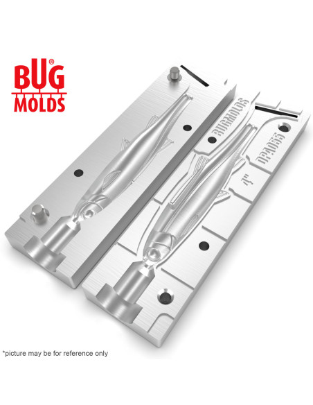 Fishing soft bait mold Y-OffsetPhoxinus 4 inch model ID DPA055 from Bugmolds