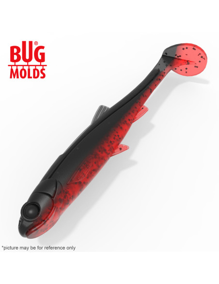 Fishing soft bait mold Y-OffsetPhoxinus 4 inch model ID DPA055 from Bugmolds