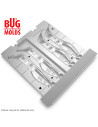 Fishing Soft Bait 2-Port Multi-cavity Aluminum mold Kopyto 4 inch 4-cav ID 2V132_4a from Bugmolds