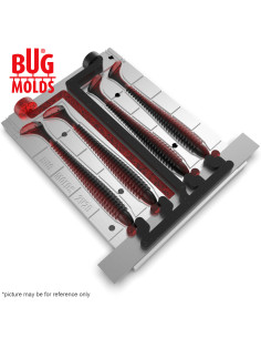Fishing Soft Bait 2-Port Multi-cavity Aluminum mold SwingImpact 4 inch 4-cav ID 2V29_4a from Bugmolds