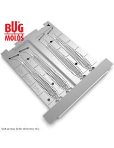 Fishing Soft Bait 2-Port Multi-cavity Aluminum mold SwingImpact 4 inch 4-cav ID 2V29_4a from Bugmolds 2