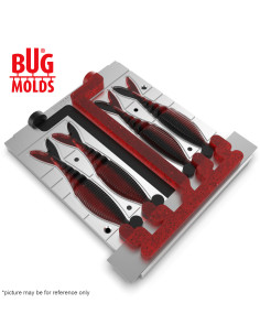 Fishing Soft Bait 2-Port Multi-cavity Aluminum mold Zako 4 inch 4-cav ID 2W398_4a from Bugmolds