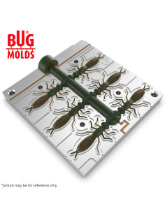 Fishing Soft Bait Multi-cavity Aluminum mold  DragonFly 1,4 inch 6-cav vol. 0,31 fl oz (9,25 cm^3)  ID B182_6a1 from Bugmolds