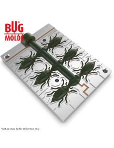 Fishing Soft Bait Multi-cavity Aluminum mold  MayBugBait 1 inch 6-cav vol. 0,39 fl oz (11,54 cm^3)  ID B196_6a1 from Bugmolds