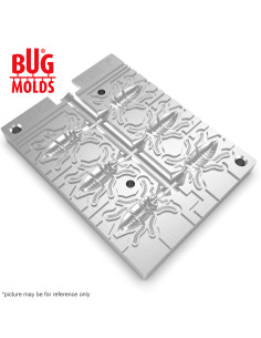 Fishing Soft Bait Multi-cavity Aluminum mold  MayBugBait 1 inch 6-cav vol. 0,39 fl oz (11,54 cm^3)  ID B196_6a1 from Bugmolds 2