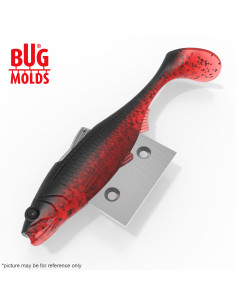 Fishing soft bait mold Y-OffsetShad 4 inch model ID DPA050 from Bugmolds