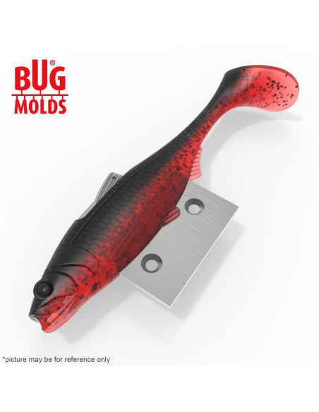 Fishing soft bait mold Y-OffsetShad 4 inch model ID DPA050 from Bugmolds