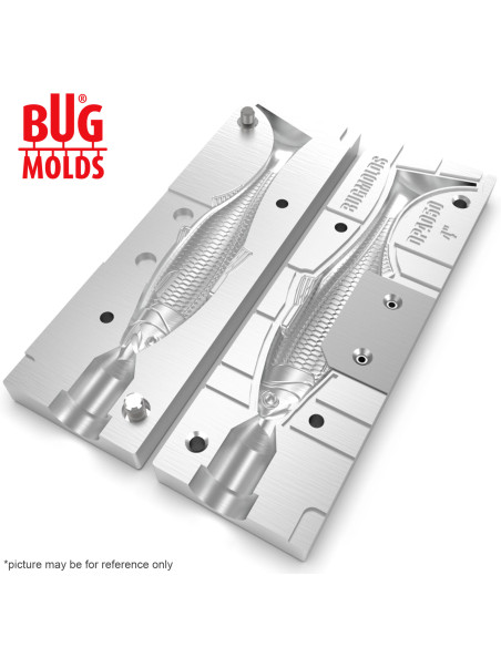 Fishing soft bait mold Y-OffsetShad 4 inch model ID DPA050 from Bugmolds