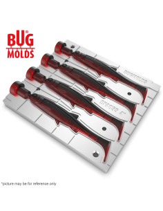 Fishing Soft Bait Multi-cavity Aluminum mold  Y-OffsetPhoxinus 4 inch 4-cav vol. 1,29 fl oz (38,14 cm^3)  ID DPA055_4ai from Bug