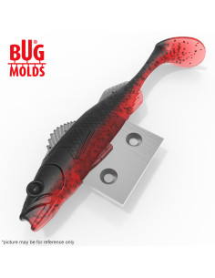 Fishing soft bait mold Y-OffsetZander 4 inch model ID DPA080 from Bugmolds