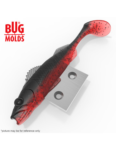 Fishing soft bait mold Y-OffsetZander 4 inch model ID DPA080 from Bugmolds