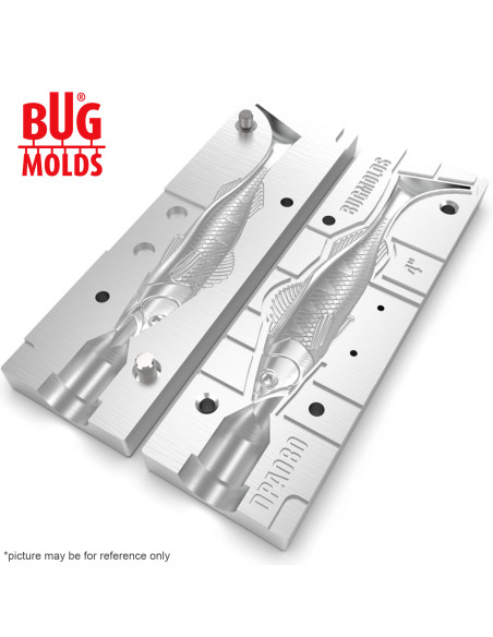 Fishing soft bait mold Y-OffsetZander 4 inch model ID DPA080 from Bugmolds