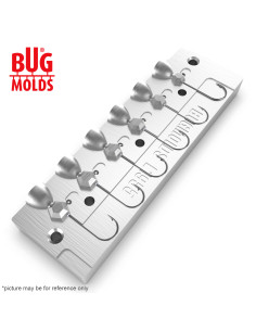 Aluminum CNC Mold Jig Head Faceted Jig Head 1,25-2,75g 6-cav: 1,25-1,75-2,25-2,25-2,75-2,75g ID L1955