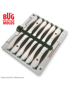 Fishing Soft Bait Multi-cavity Aluminum mold  EasyShiner 2 inch 12-cav vol. 0,59 fl oz (17,33 cm^3)  ID V20_12a1 from Bugmolds