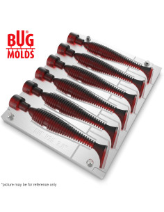 Fishing Soft Bait Multi-cavity Aluminum mold  SwingImpactFat 3,8 inch 6-cav vol. 2,37 fl oz (70,08 cm^3)  ID V25_6ai from Bugmol