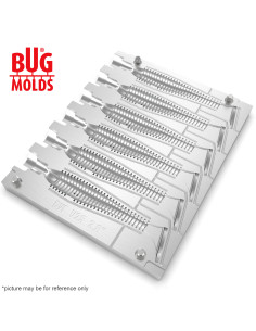 Fishing Soft Bait Multi-cavity Aluminum mold  SwingImpactFat 3,8 inch 6-cav vol. 2,37 fl oz (70,08 cm^3)  ID V25_6ai from Bugmol 2