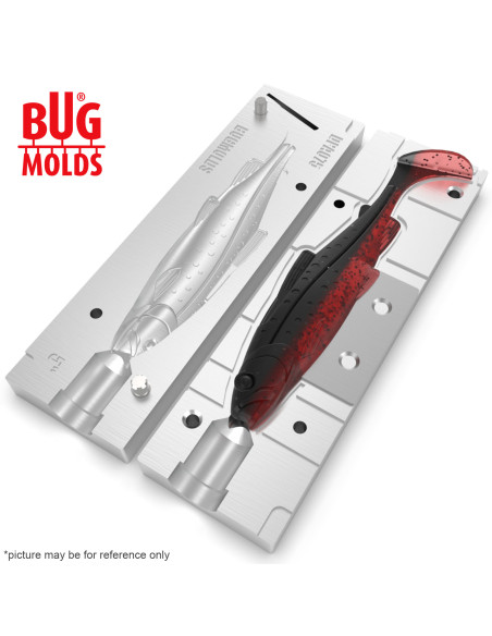 Fishing soft bait mold Y-OffsetTrout 5 inch model ID DPA075 from Bugmolds