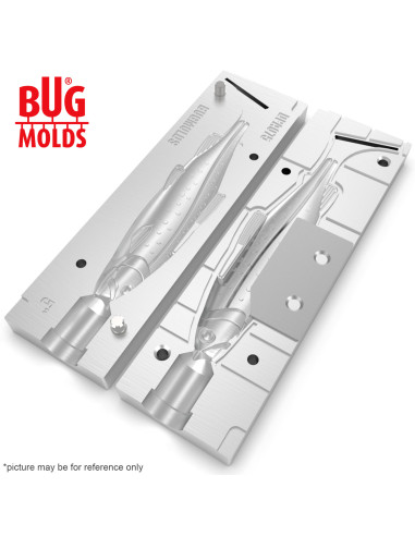 Fishing soft bait mold Y-OffsetTrout 5 inch model ID DPA075 from Bugmolds
