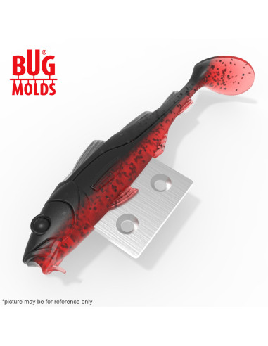 Fishing soft bait mold Y-OffsetCod 4 inch model ID DPA087 from Bugmolds