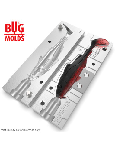 Fishing soft bait mold Y-OffsetCod 4 inch model ID DPA087 from Bugmolds