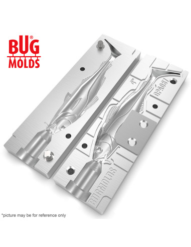 Fishing soft bait mold Y-OffsetCod 4 inch model ID DPA087 from Bugmolds