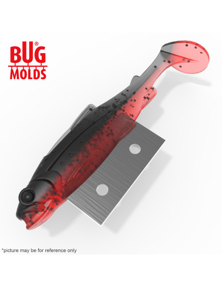 Fishing soft bait mold Y-OffsetTrout 3 inch model ID DPA074 from Bugmolds