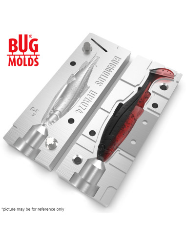 Fishing soft bait mold Y-OffsetTrout 3 inch model ID DPA074 from Bugmolds